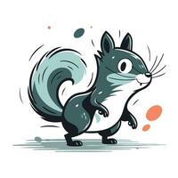 Squirrel. Vector illustration. Isolated on a white background.