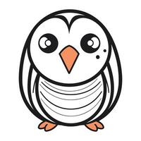 Cute cartoon penguin isolated on white background. Vector illustration.