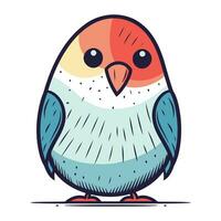 Cute cartoon parrot. Vector illustration isolated on white background.