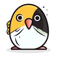 Cute cartoon penguin icon. Vector illustration in flat style.