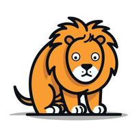 Lion Cartoon Mascot Character Vector Illustration. Animal Character Design