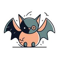 Cute cartoon bat. Vector illustration in doodle style.