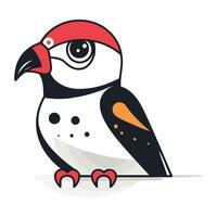 Cute cartoon penguin on white background. Vector illustration in flat style.