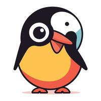 Cute cartoon penguin. Vector illustration isolated on white background.