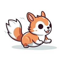 Cute little dog cartoon character vector illustration. Cute pet animal.