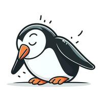 Cartoon penguin. Vector illustration of a cute penguin.