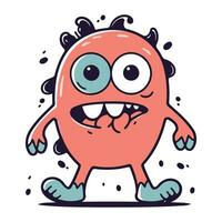 Funny cartoon monster. Vector illustration. isolated on white background.