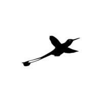 Flying Hummingbird Silhouette, can use Art Illustration, Website, Logo Gram, Pictogram or Graphic Design Element. Vector Illustration