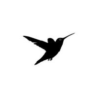 Flying Hummingbird Silhouette, can use Art Illustration, Website, Logo Gram, Pictogram or Graphic Design Element. Vector Illustration