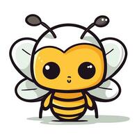 Cute Bee Cartoon Mascot Character. Vector Illustration.