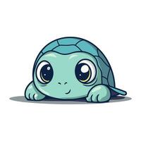 Cute turtle character cartoon style vector illustration. Cute turtle mascot.