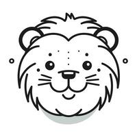 Lion head icon. Cute cartoon character. Vector illustration.