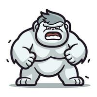 Angry Gorilla Cartoon Mascot Character Vector Illustration.