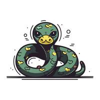 Vector illustration of cartoon snake. Isolated on a white background.