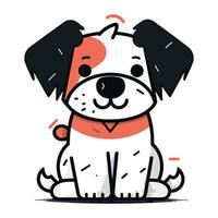 Cute cartoon dog. Hand drawn vector illustration for your design.