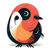 Cute cartoon parrot. Vector illustration isolated on white background.