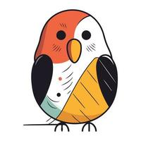 Cute cartoon colorful parrot isolated on white background. Vector illustration.