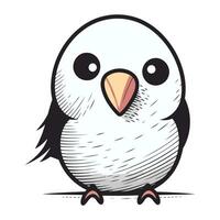 Cute cartoon penguin. Vector illustration. Isolated on white background.