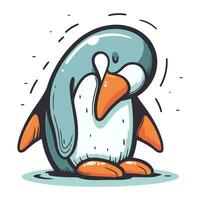 Cartoon penguin. Vector illustration of a cute penguin.