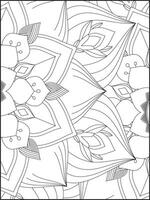 Floral Mandala Coloring Pages, Flower Mandala Coloring Page, Coloring Page For Adult. Coloring Pages. Mandala vector