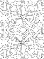 Floral Mandala Coloring Pages, Flower Mandala Coloring Page, Coloring Page For Adult. Coloring Pages. Mandala vector