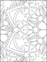 Floral Mandala Coloring Pages, Flower Mandala Coloring Page, Coloring Page For Adult. Coloring Pages. Mandala vector