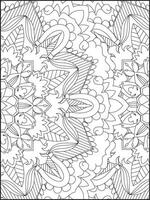 Floral Mandala Coloring Pages, Flower Mandala Coloring Page, Coloring Page For Adult. Coloring Pages. Mandala vector