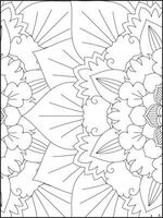 Floral Mandala Coloring Pages, Flower Mandala Coloring Page, Coloring Page For Adult. Coloring Pages. Mandala vector