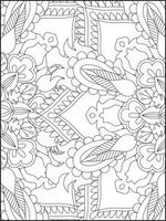 Floral Mandala Coloring Pages, Flower Mandala Coloring Page, Coloring Page For Adult. Coloring Pages. Mandala vector