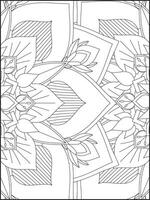 Floral Mandala Coloring Pages, Flower Mandala Coloring Page, Coloring Page For Adult. Coloring Pages. Mandala vector