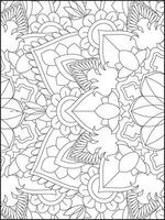 Floral Mandala Coloring Pages, Flower Mandala Coloring Page, Coloring Page For Adult. Coloring Pages. Mandala vector
