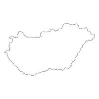 Hungría mapa. mapa de Hungría en blanco color vector