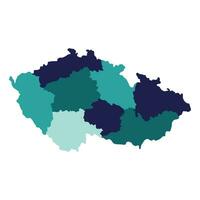 Chequia mapa. mapa de checo república en principal regiones vector