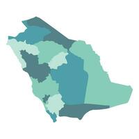 Saudi Arabia map. Map of Saudi Arabia in administrative regions vector