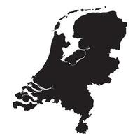 Netherlands map. Map of Holland in high details on black color vector