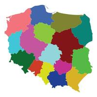 Poland map. Map of Poland in administrative regions vector