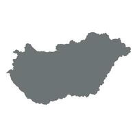 Hungary map. Map of Hungary in grey color vector