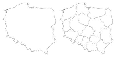 Poland map. Map of Poland in set vector