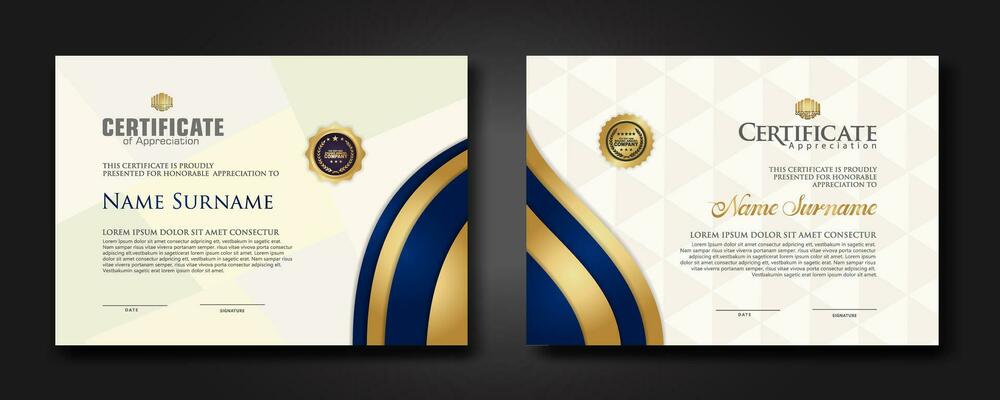 Set luxury certificate template