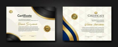 Set luxury certificate template vector