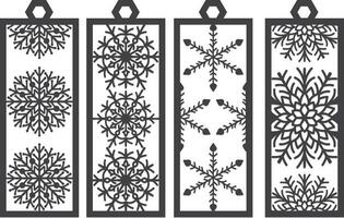 Christmas Bookmark Laser Cut set, vector