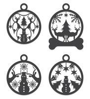 christmas ornament decoration vector collection with christmas ball flat design