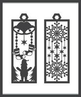 Christmas Bookmark Laser Cut set, vector