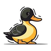 Cute duck cartoon vector illustration isolated on white background. Cute duck icon.