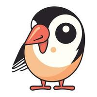 linda dibujos animados pingüino. vector ilustración aislado en blanco antecedentes.