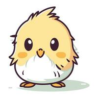 Cute little chick isolated on white background. Vector illustration in cartoon style.