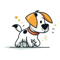 linda dibujos animados perro en blanco antecedentes. vector ilustración para tu diseño