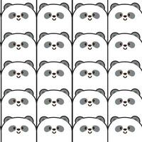 Repeat.Seamless pattern of cute panda face background.Bear character cartoon design.Chinese animal zoo.Image for card,poster,baby clothing.Kawaii.Vector.Illustration. vector