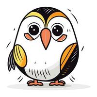 Cute cartoon penguin. Vector illustration isolated on white background.