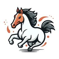 Horse running on white background. Vector illustration for your design.